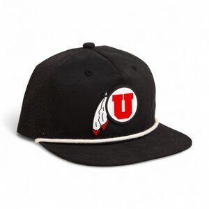 Utah Utes 3D Perforated Rope Hat- Black/ White